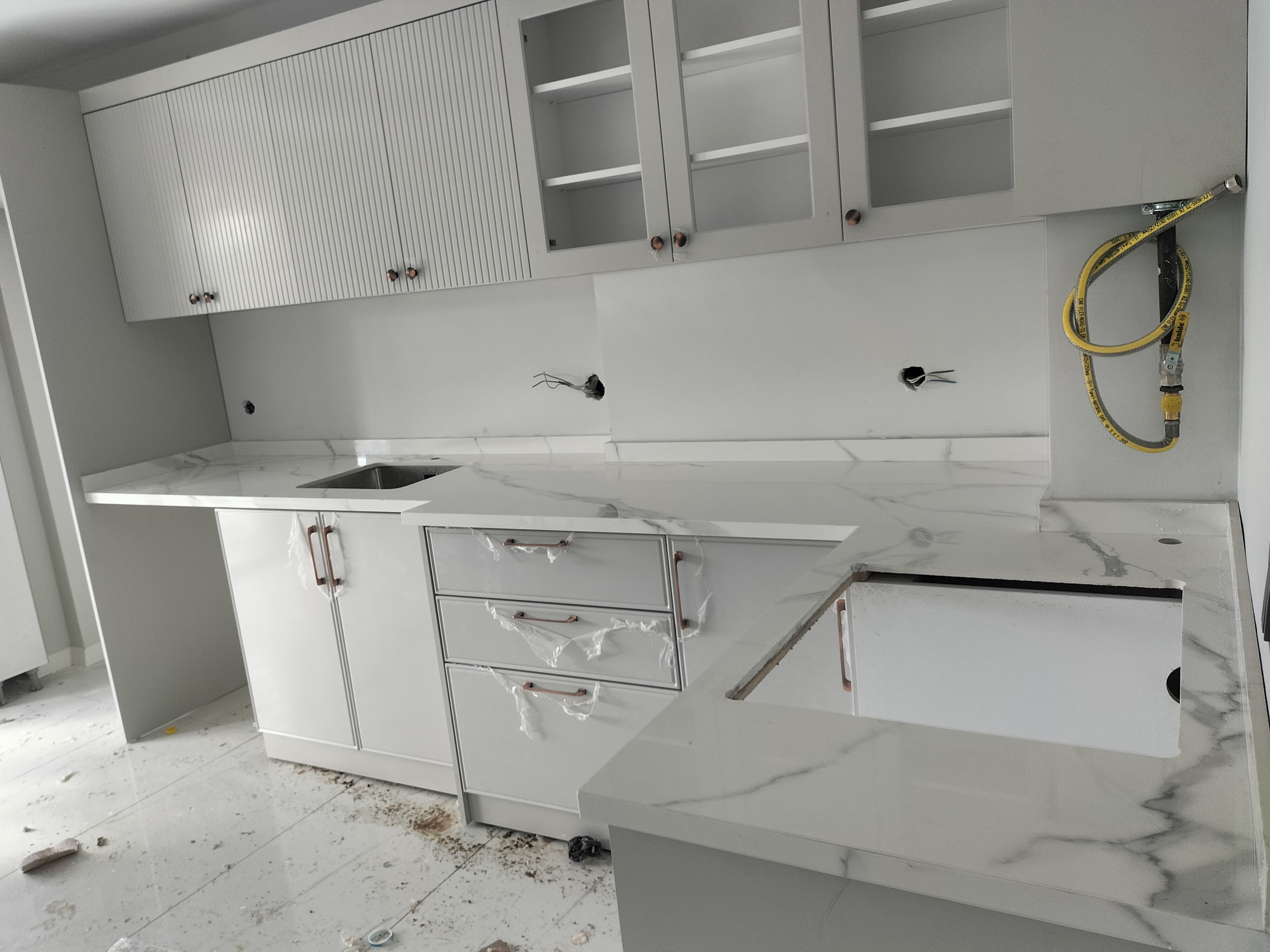 Bolu mutfak tezgahı mermer uygulaması